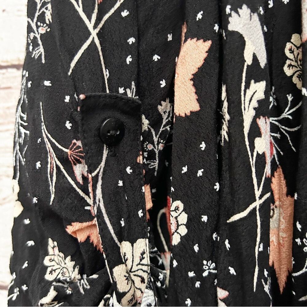 TORRID Black Floral Print Fringe Hem Open-Front Kimono Cardigan Size 1 (1X) - Picture 7 of 7